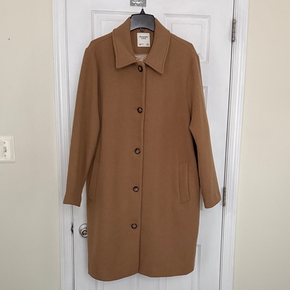 XL Abercrombie & Fitch Women's Wool-Blend Tailored Topcoat